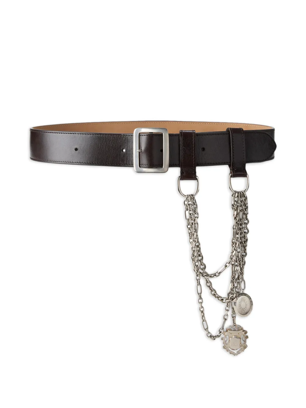 Ralph Lauren Collection Ausgeblichener Gürtel mit Kettendetail - Braun