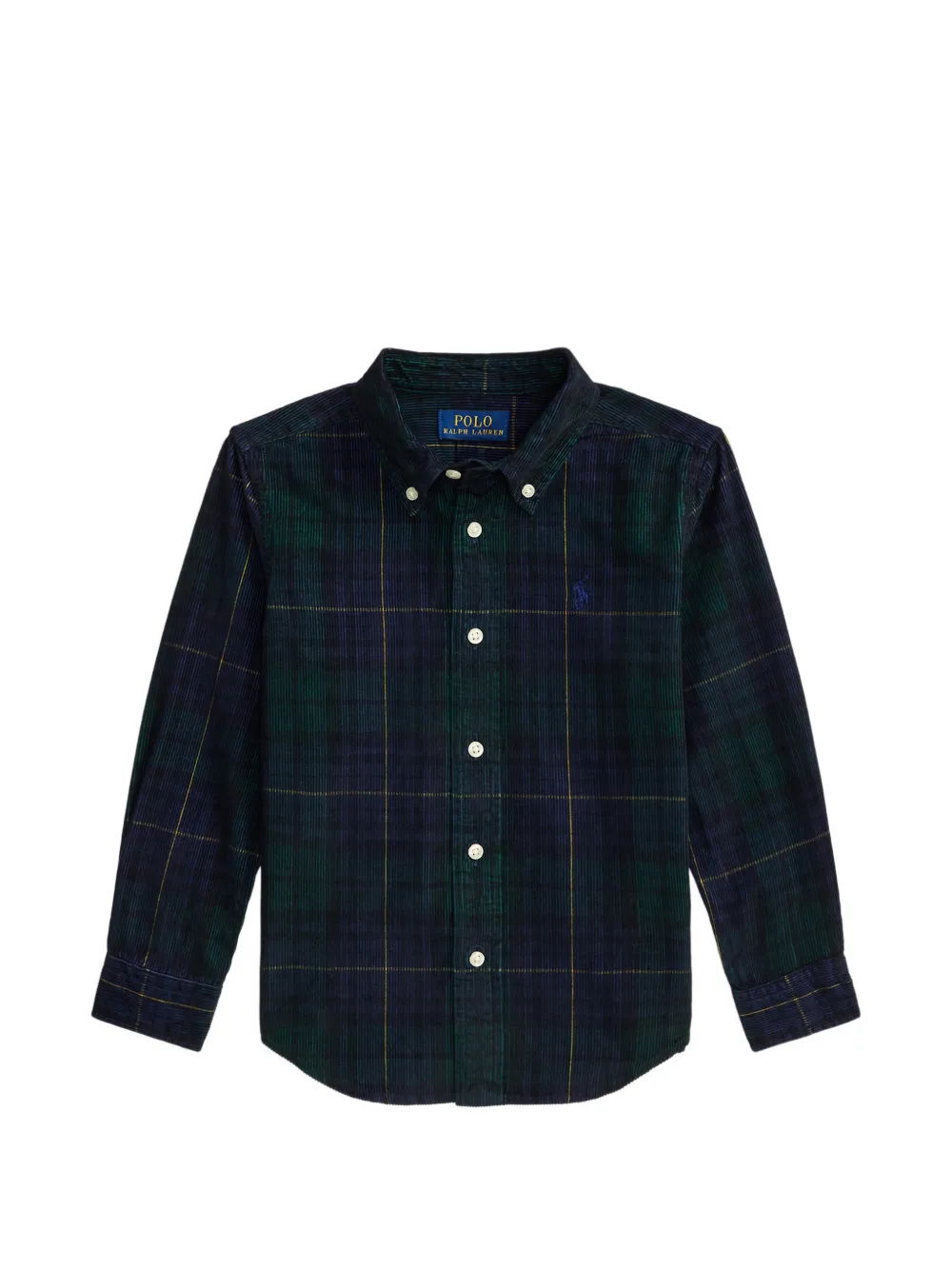 POLO RALPH LAUREN KIDS plaid cotton corduroy shirt - Blau