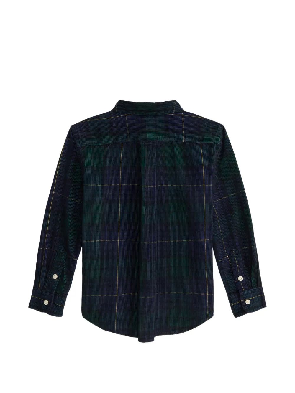 POLO RALPH LAUREN KIDS plaid cotton corduroy shirt Blauw