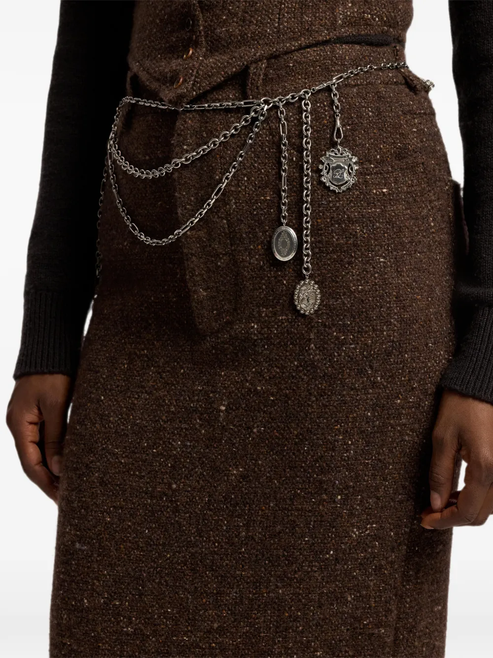 Ralph Lauren Collection Riem verfraaid met bedel en ketting Zilver