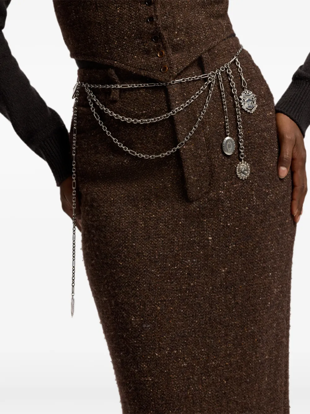 Ralph Lauren Collection Riem verfraaid met bedel en ketting Zilver