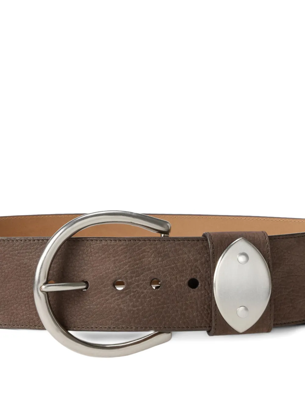 Ralph Lauren Collection Leren riem met studs Bruin
