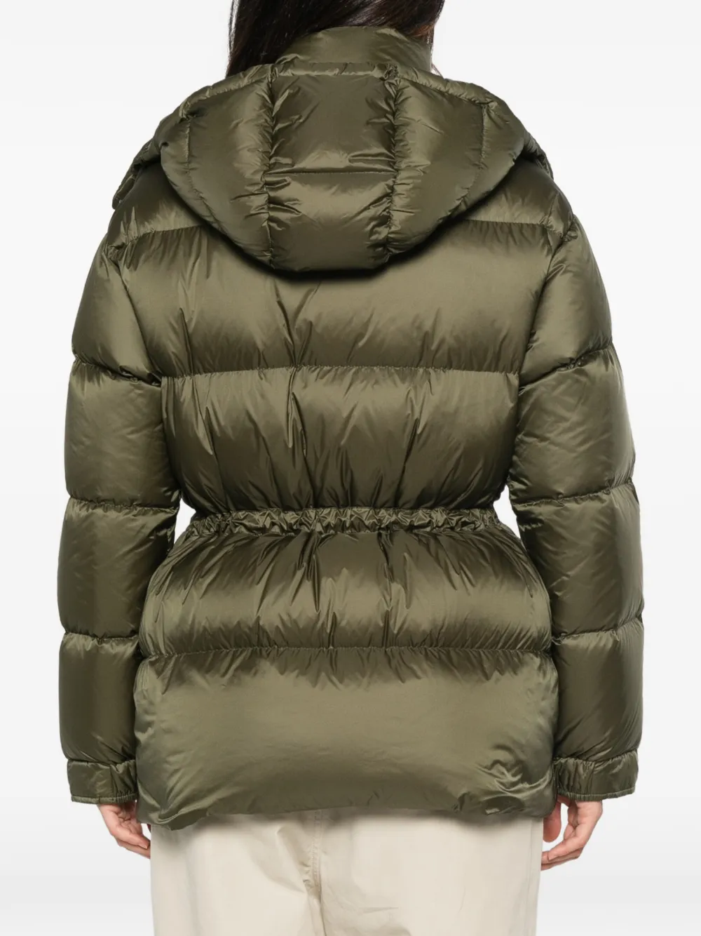 Moncler Sesie midi-donsjack met capuchon Groen