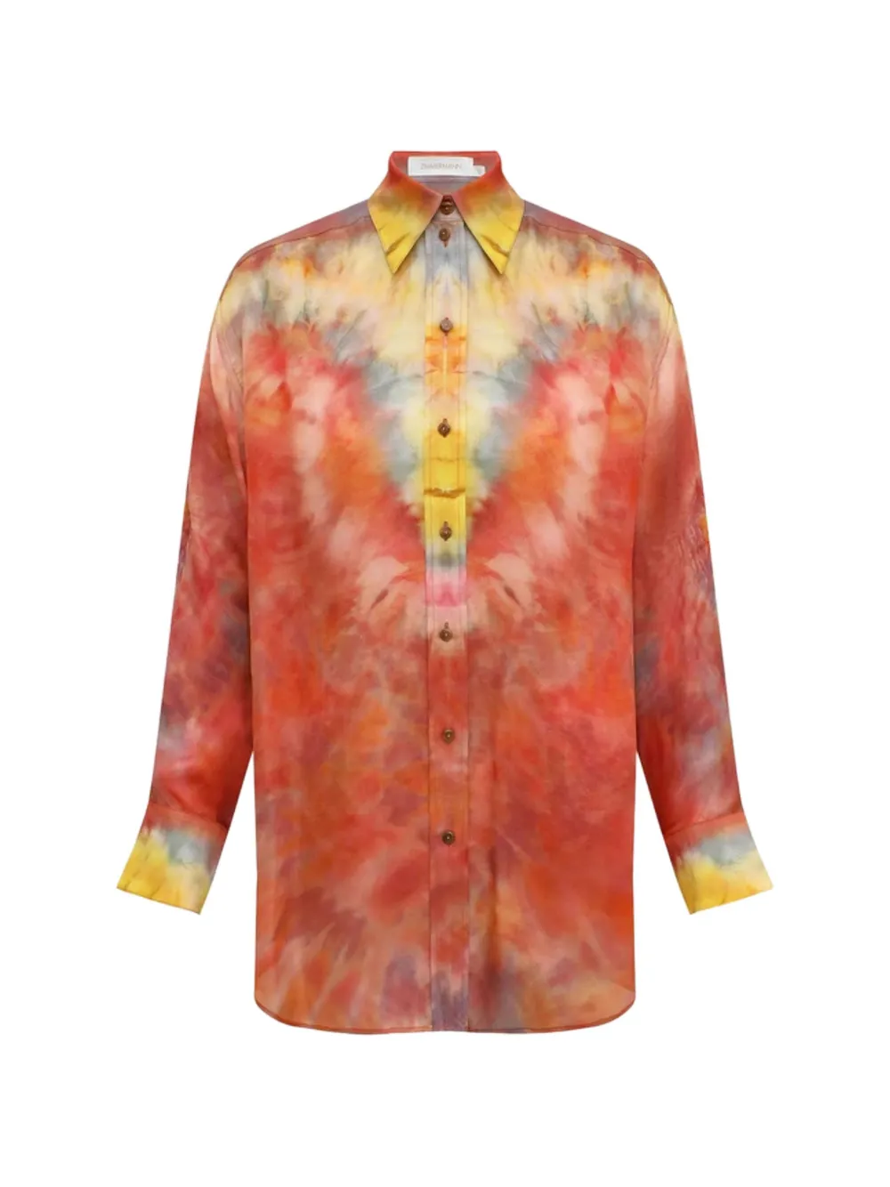 ZIMMERMANN Alchemy tie-dye button-down shirt - Orange