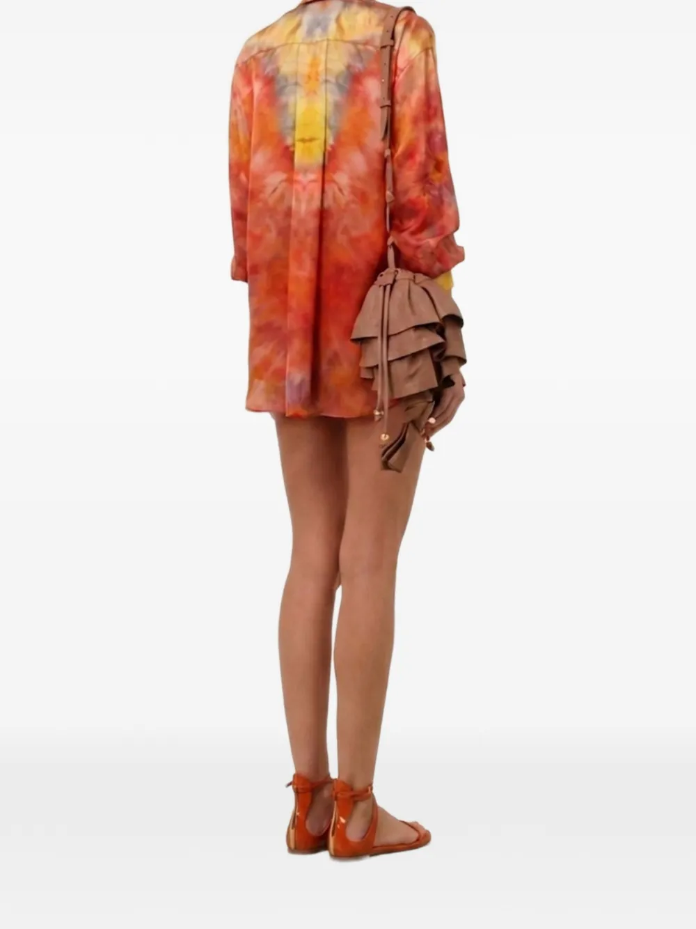 ZIMMERMANN Alchemy button-down overhemd met tie-dye print Oranje