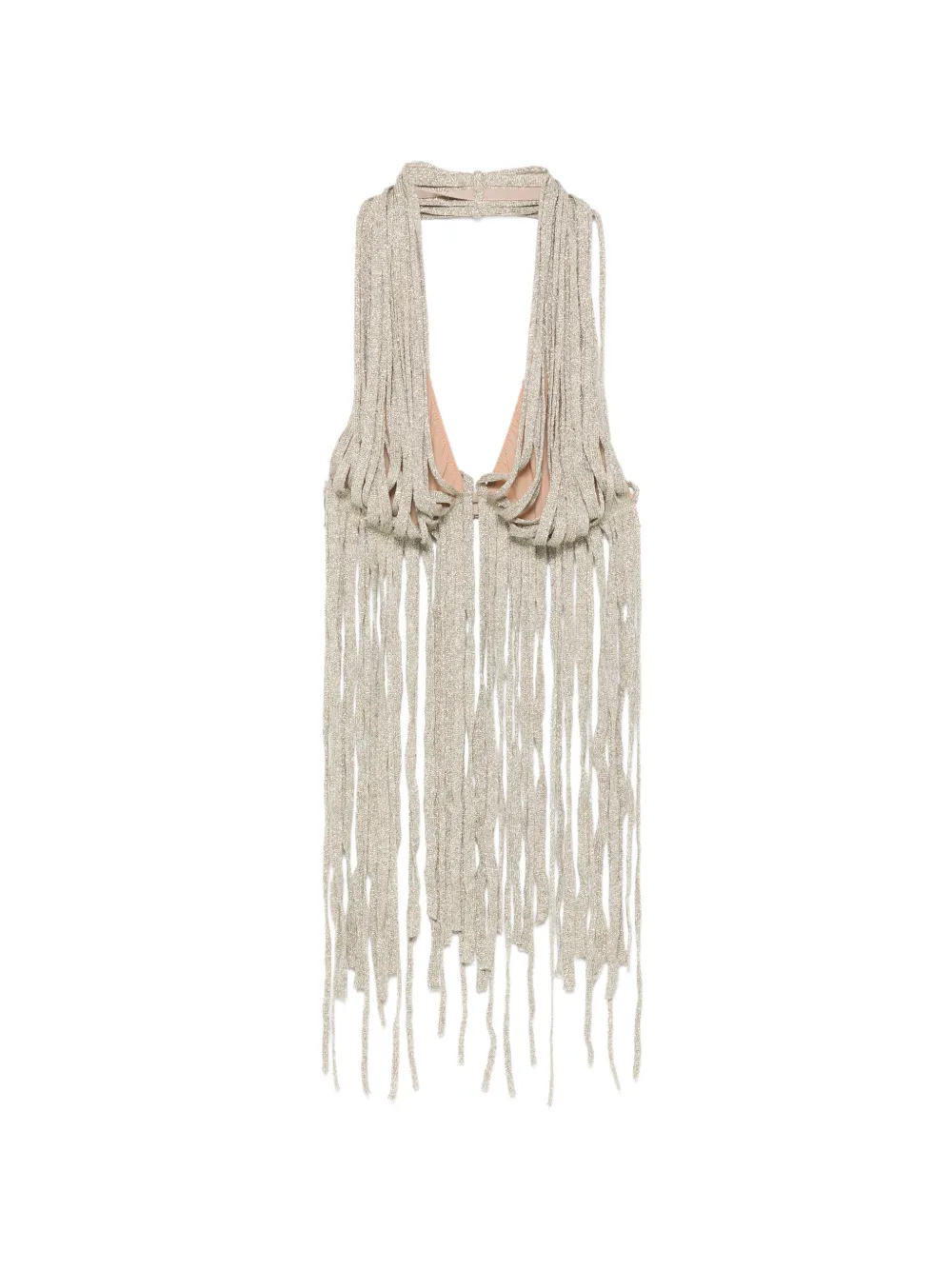 RAME fringe-trimmed halter-neck top - Oro