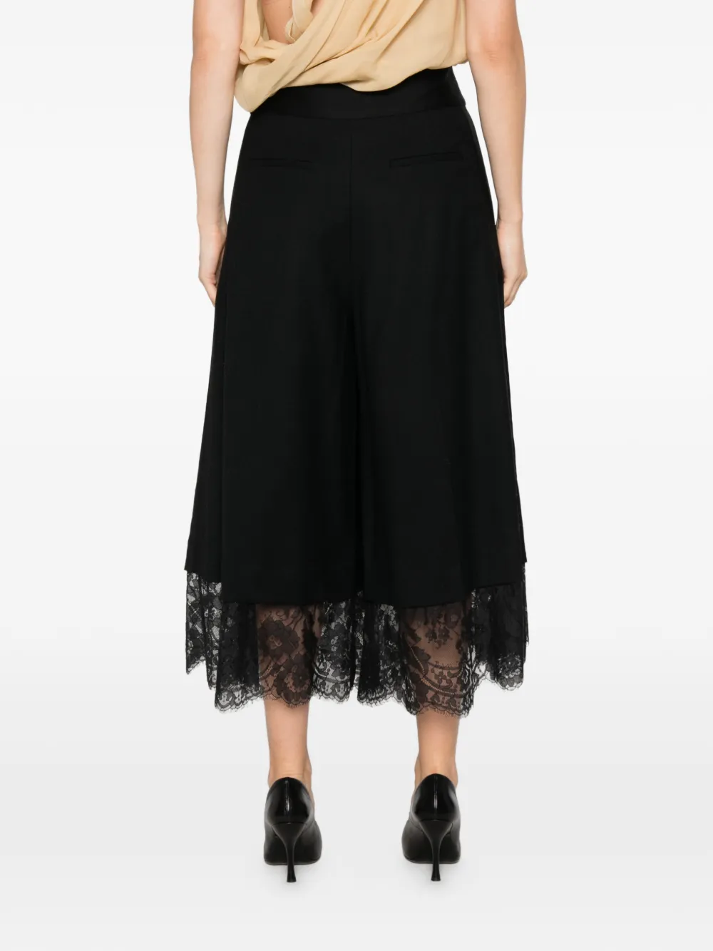 ZIMMERMANN Lace-trim Culotte Trousers in Black, view 4