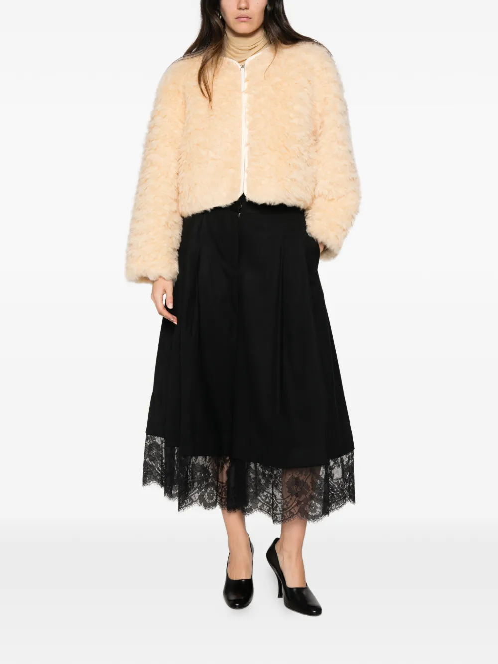 ZIMMERMANN Lace-trim Culotte Trousers in Black, view 2