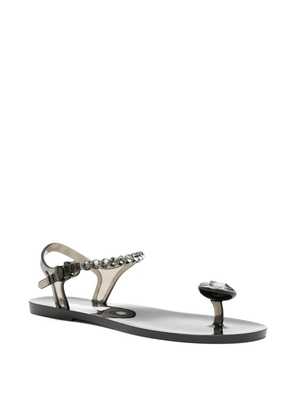 MENGHI Jelly sandalen verfraaid met kristallen Zwart