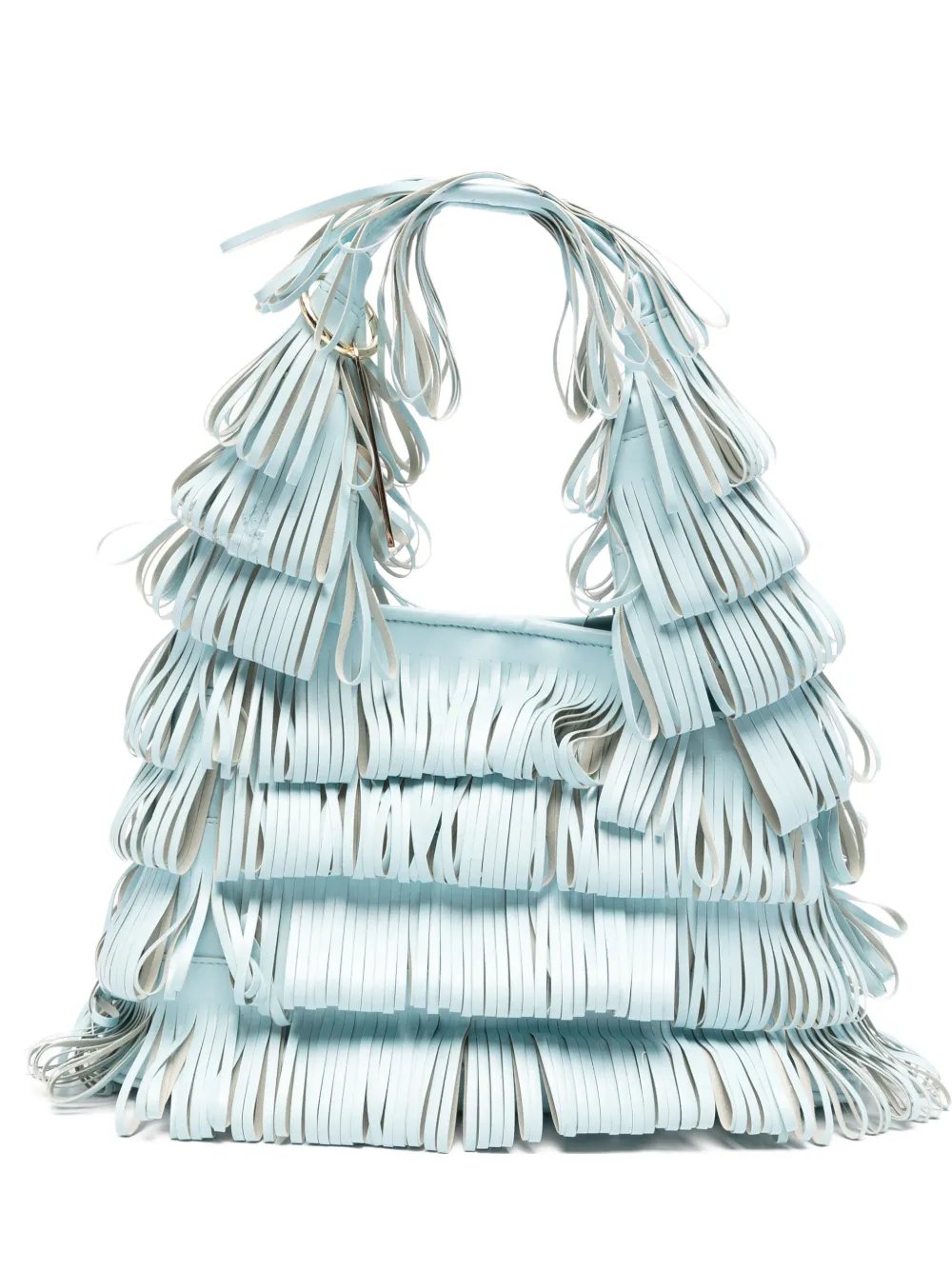 la milanesa media Capucine fringed tote bag - Blu