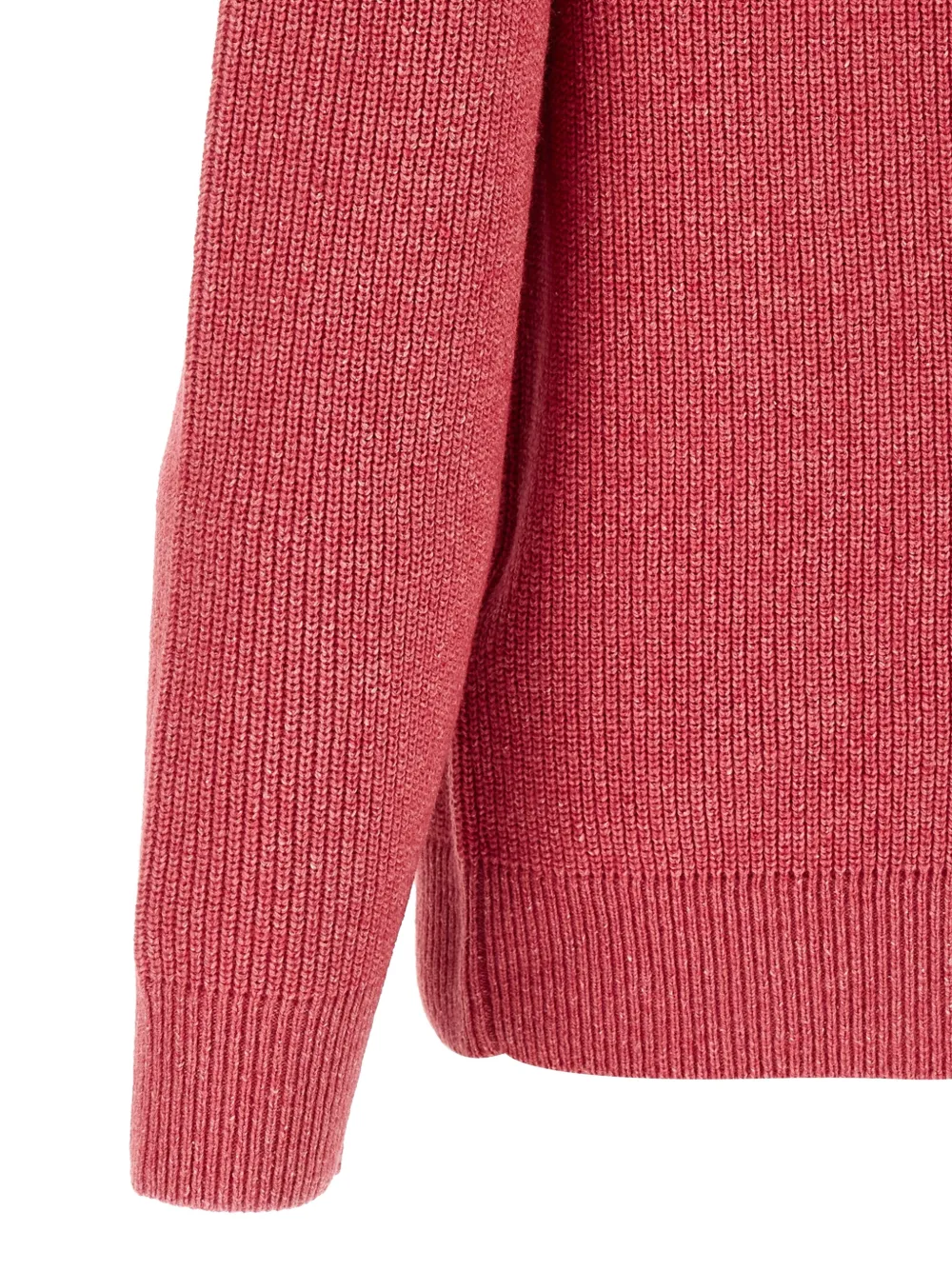 JW Anderson Ribgebreide trui met halve rits Roze