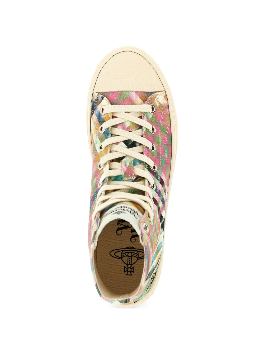 Vivienne Westwood Heather tartan Orb sneakers Roze