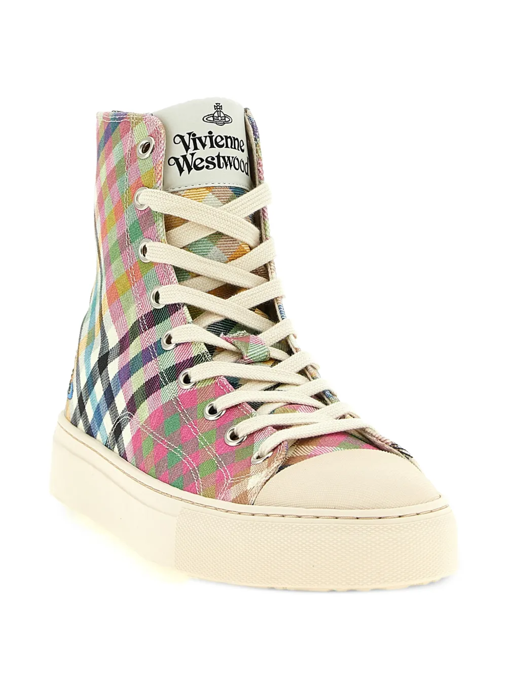 Vivienne Westwood Heather tartan Orb sneakers Roze