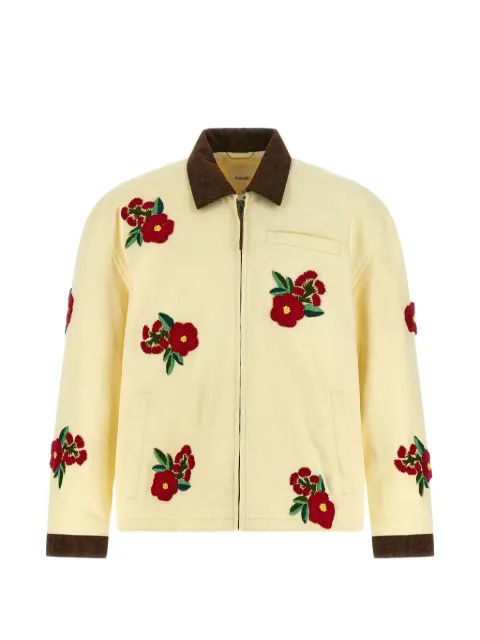 FOUND floral-embroidered cotton-twill jacket