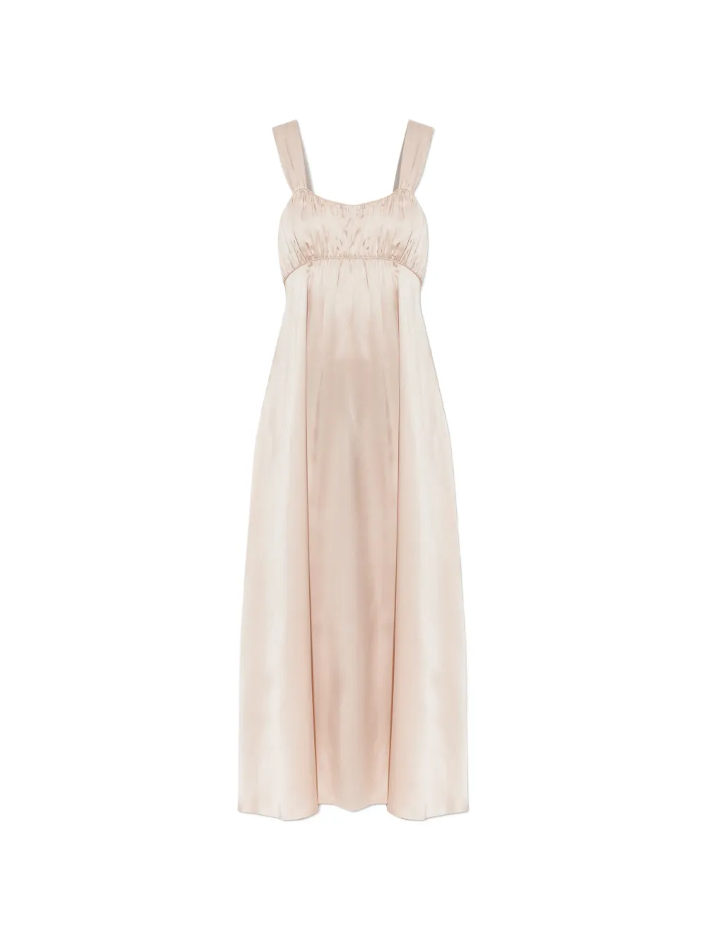 Chloé gathered silk midi dress - Toni neutri