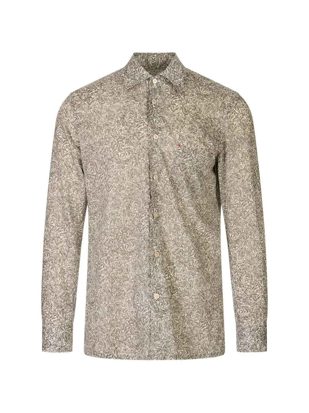 Kiton floral-print long-sleeve shirt - Grau