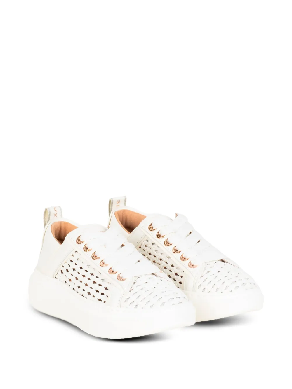 Alexander Smith Wembley perforated leather sneakers Wit