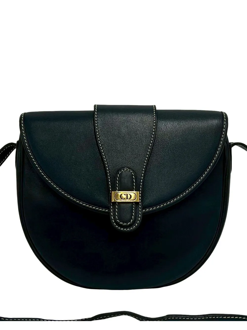 Christian Dior Pre-Owned 1990-2000 Leather CD Logo Flap crossbody bag - Nero