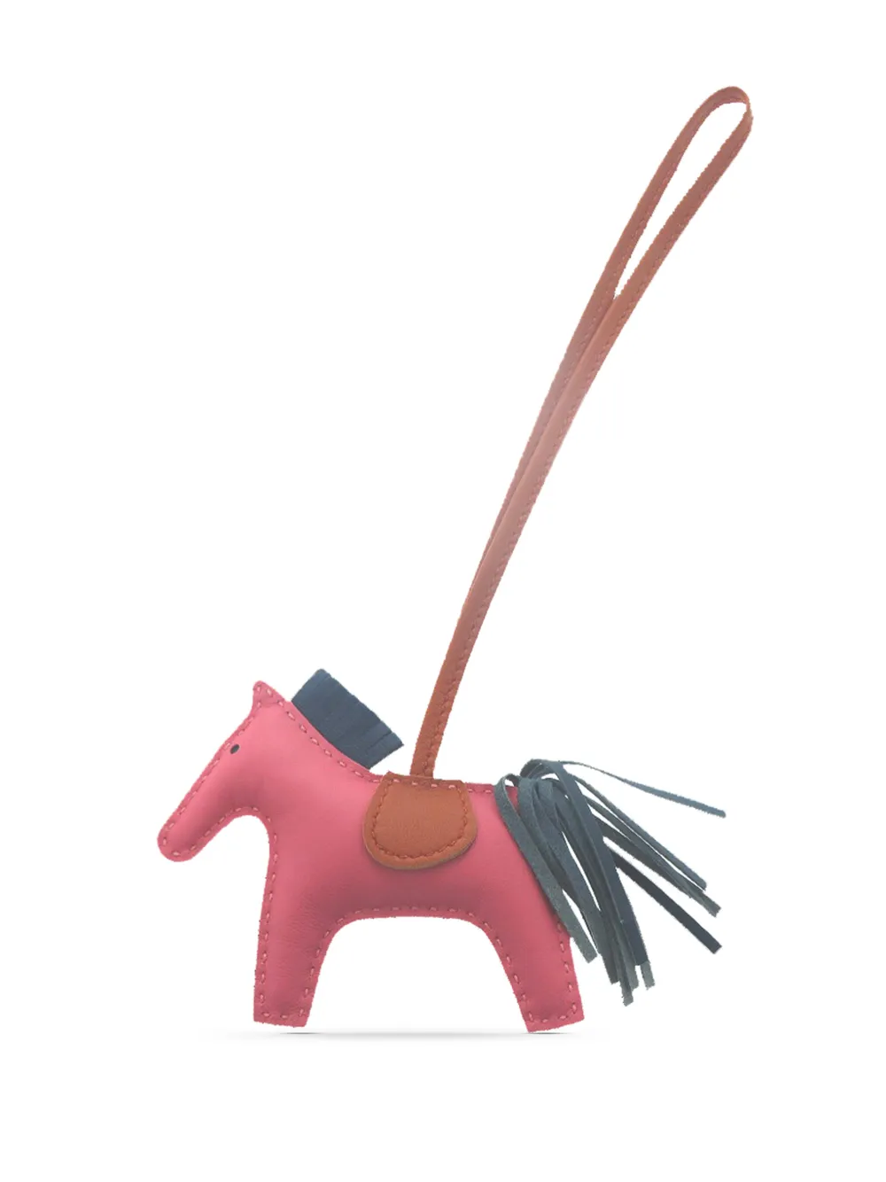 Hermès Pre-Owned 2010-2026 Milo Lambskin and Swift Grigri Rodeo Bag Charm PM key chain - Rosa