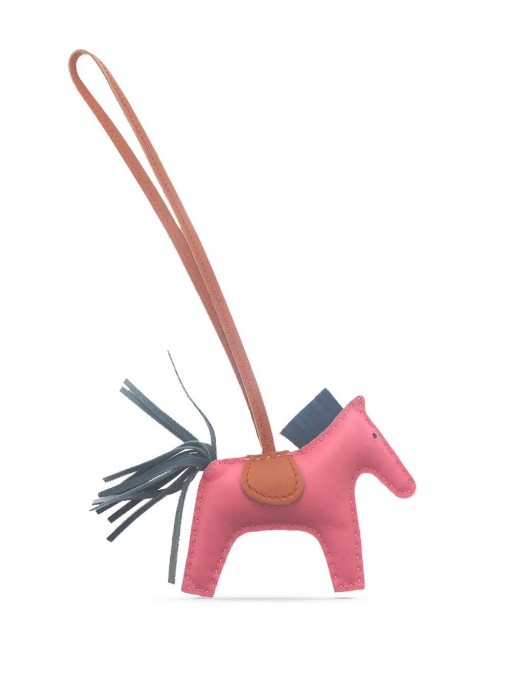  Hermès Pre-owned Porte-clés Et Bijou De Sac Pm Grigri Rodeo En Cuir D'agneau Milo Et Swift (2010-2026) - Rose 