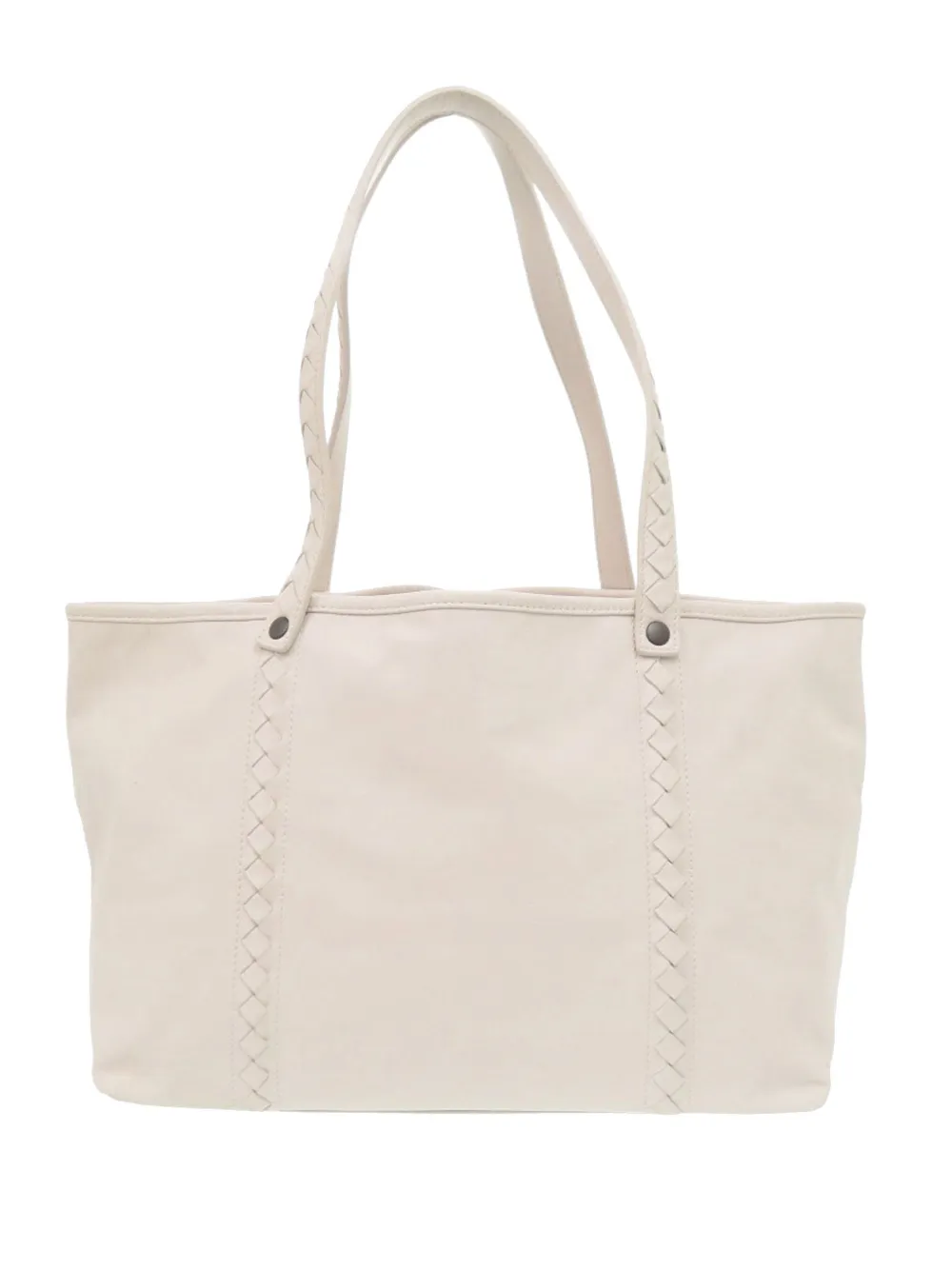  Bottega Veneta Pre-owned Sac Porté épaule Réversible En Cuir Nappa à Finitions Intrecciato (2012-2025) - Blanc 