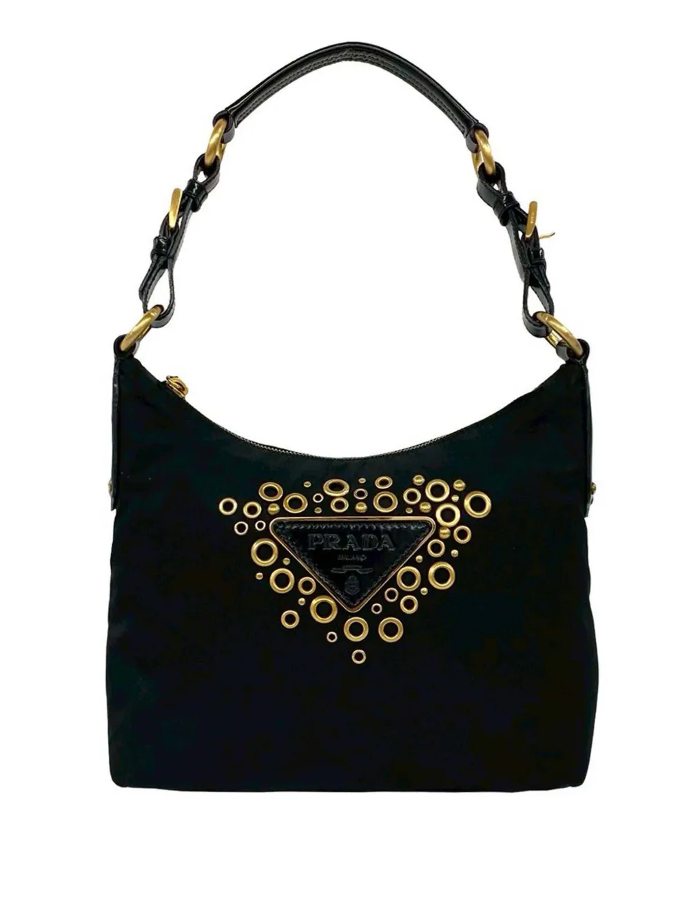 Prada Pre-Owned 1990-2000 Nylon Vela Grommet shoulder bag - Nero