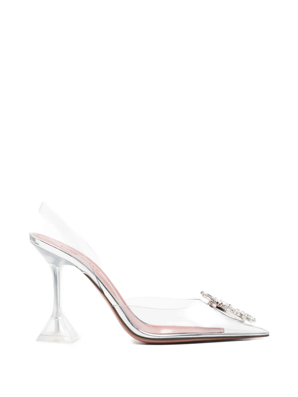 Amina Muaddi Begum crystal-embellished slingback pumps - Bianco