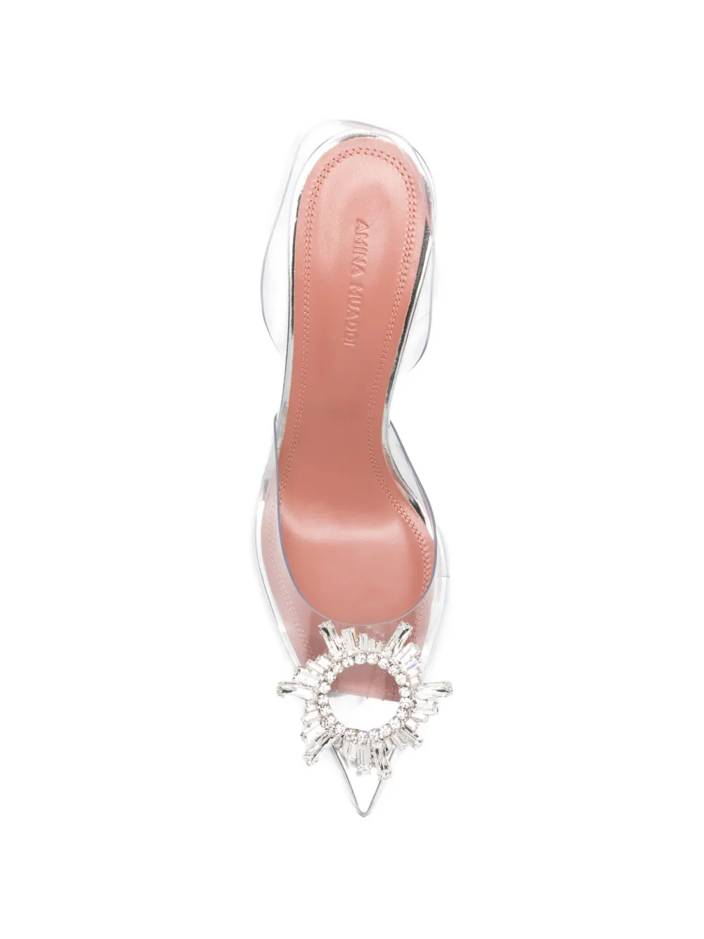 Amina Muaddi Begum crystal-embellished slingback pumps Wit