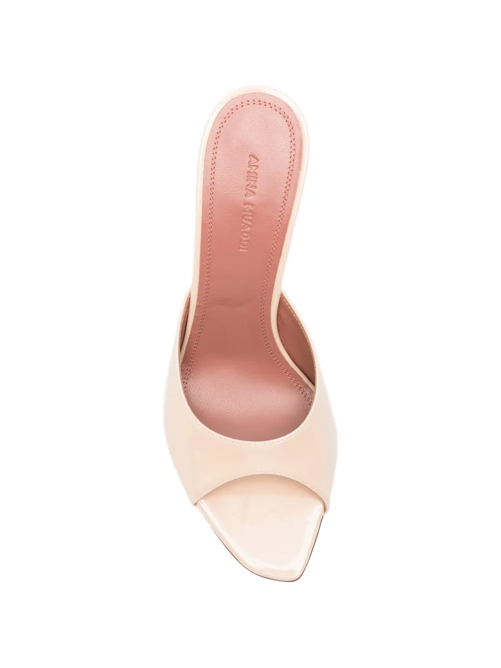Amina Muaddi Alexa patent-leather sandals Beige