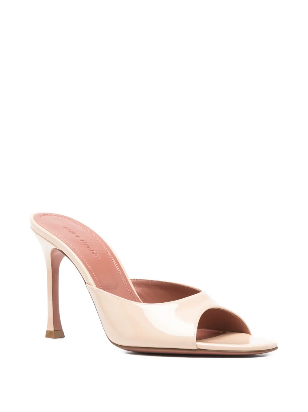 Amina Muaddi Alexa patent-leather sandals Beige