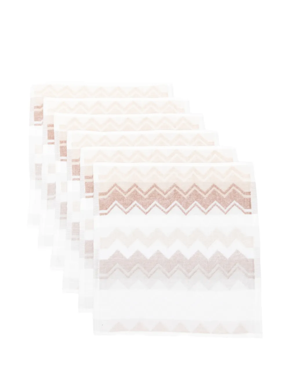 Missoni Home zigzag-pattern hand towels (set of six) - Bianco
