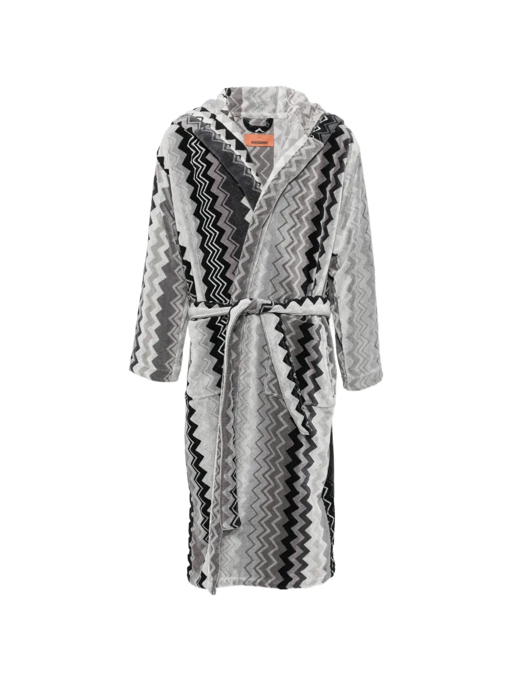 Missoni Home zigzag-print hooded dressing gown - Grigio