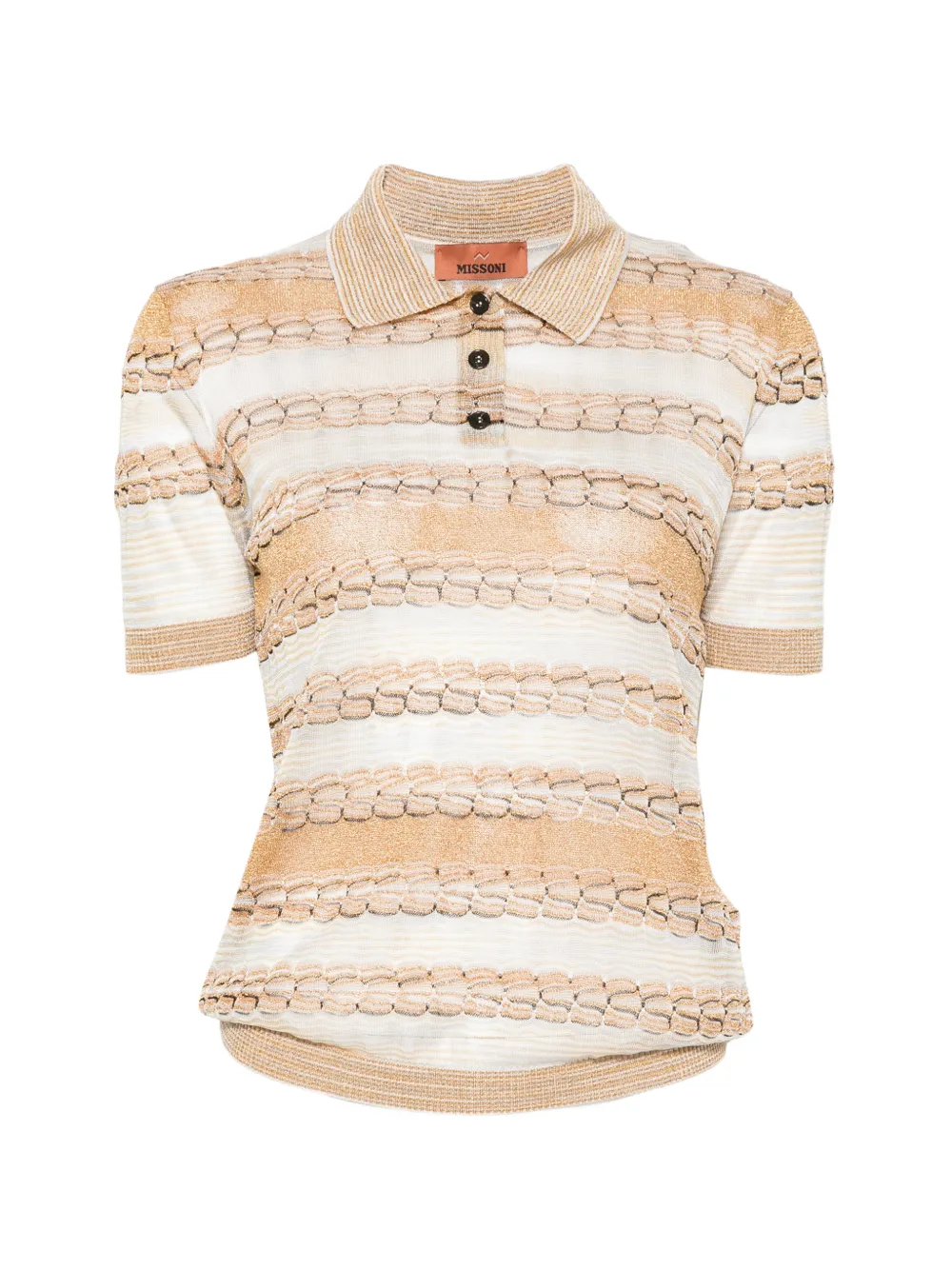 Missoni striped polo top - Gold