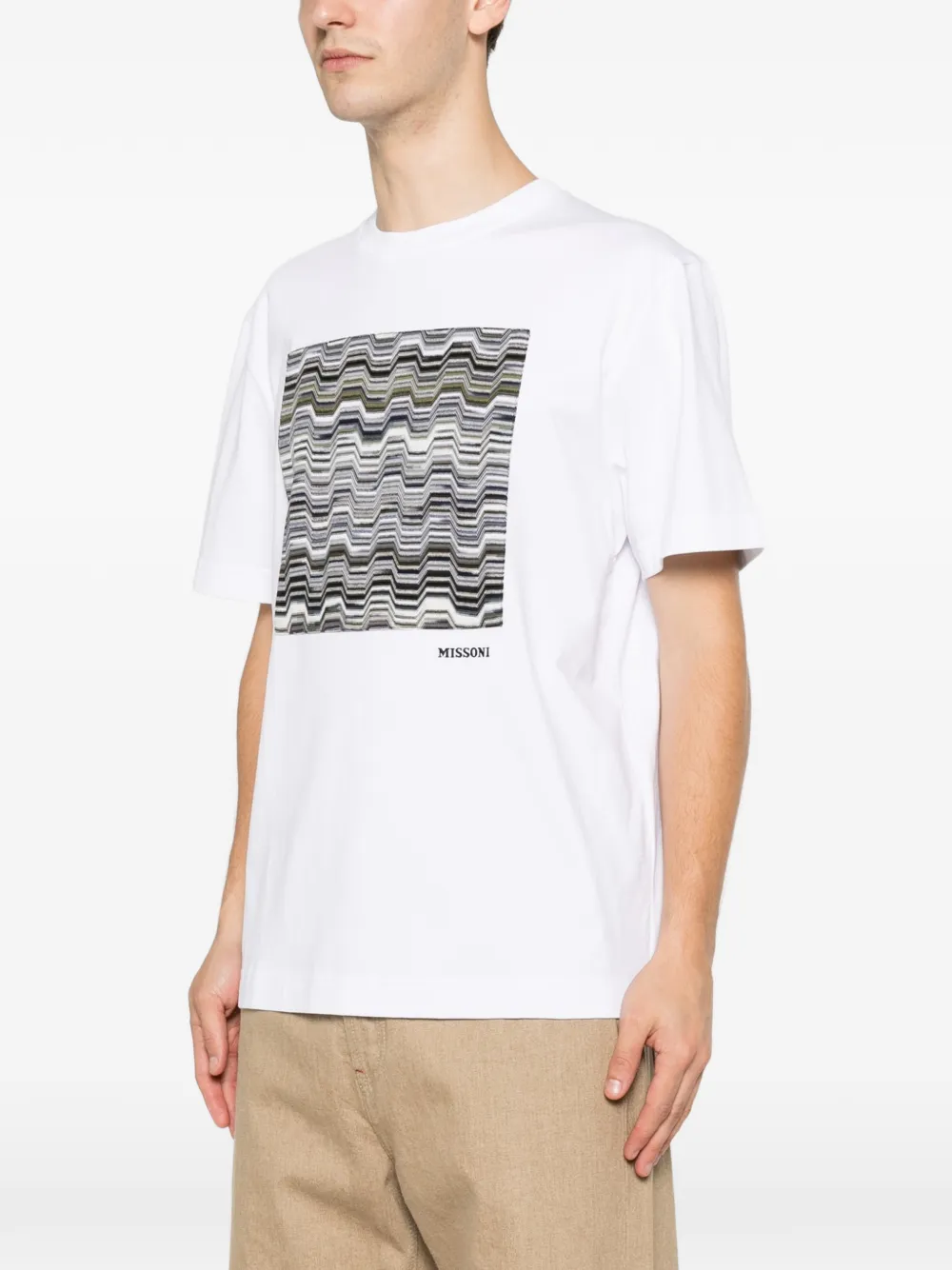Missoni T-shirt met zigzag-patch Wit