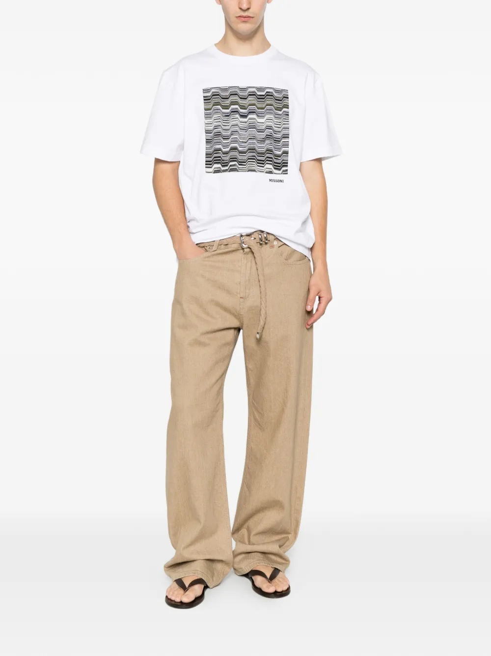 Missoni T-shirt met zigzag-patch Wit