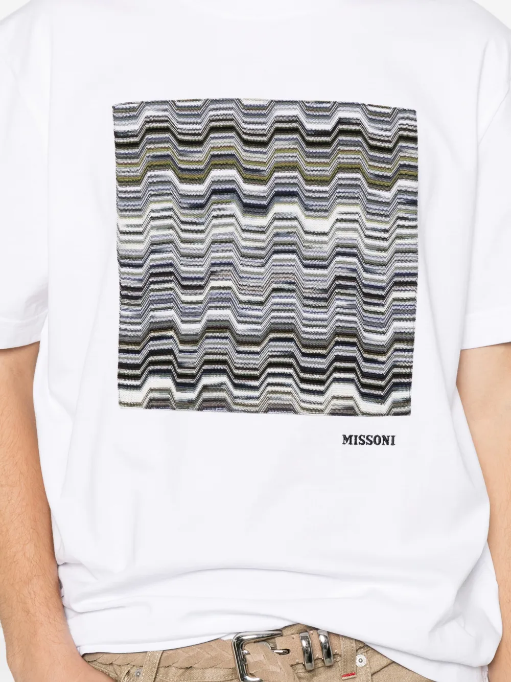 Missoni T-shirt met zigzag-patch Wit