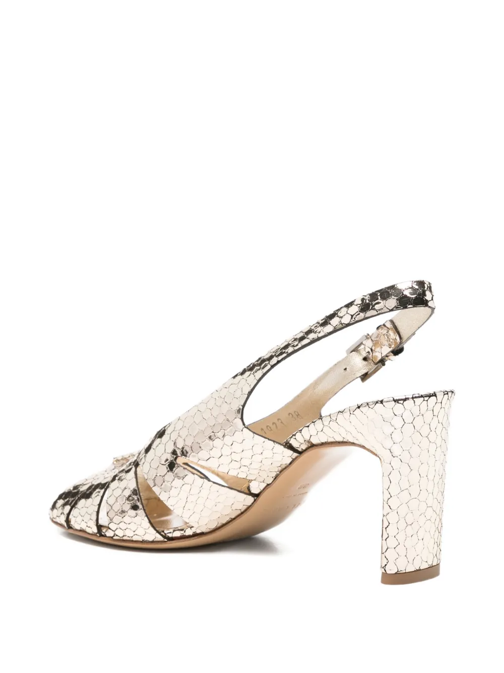 Del Carlo snakeskin-effect slingback sandals Goud