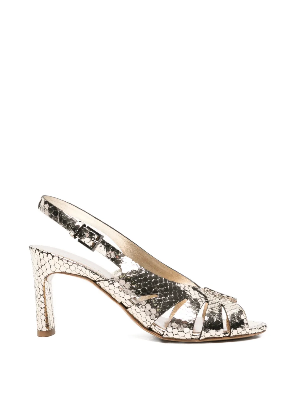 Del Carlo snakeskin-effect slingback sandals - Oro