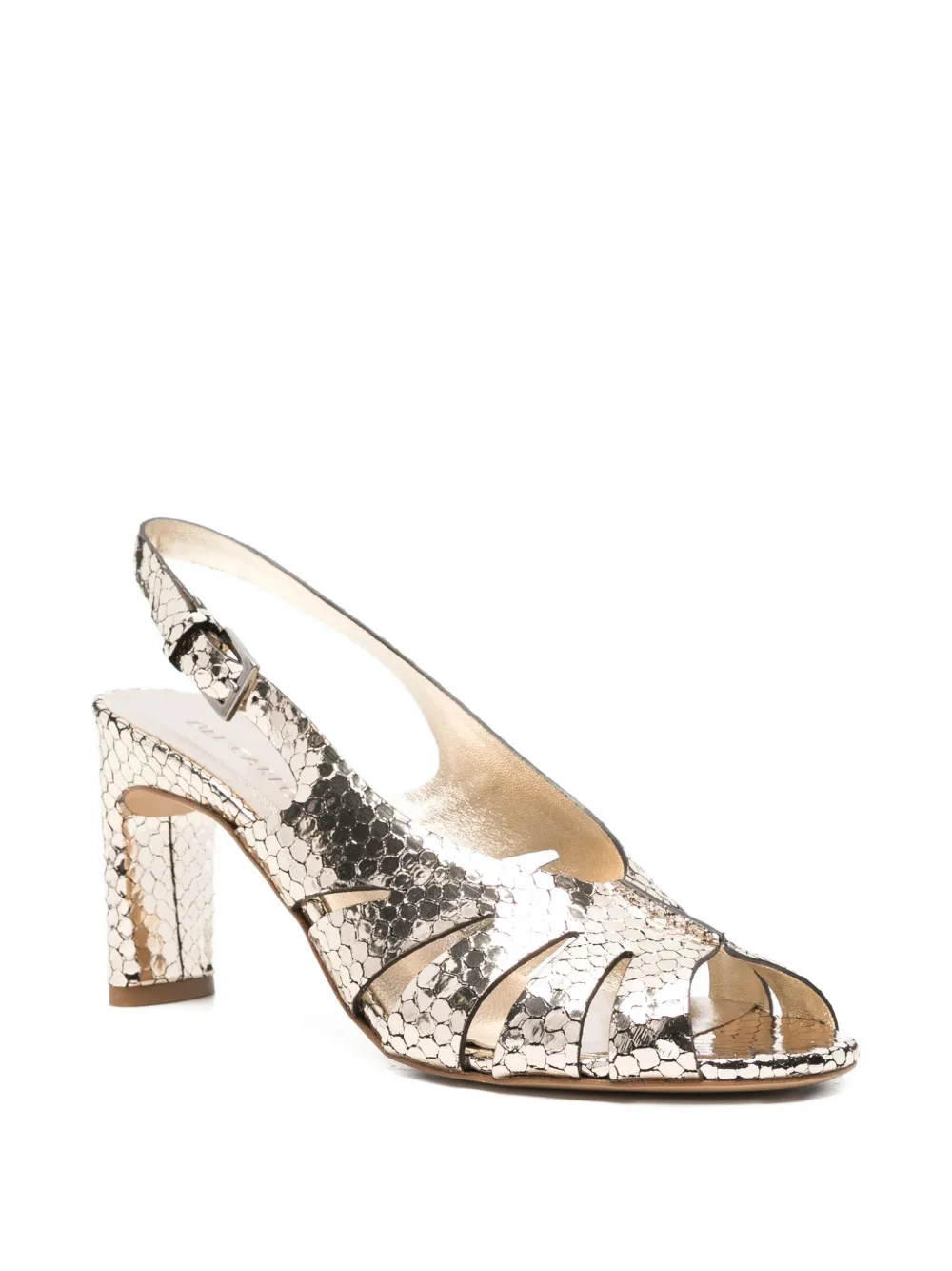 Del Carlo snakeskin-effect slingback sandals Goud
