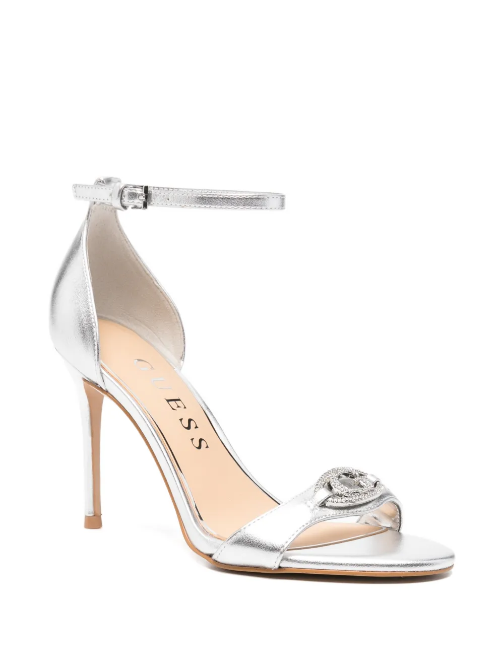 GUESS USA open-toe leather sandals Grijs