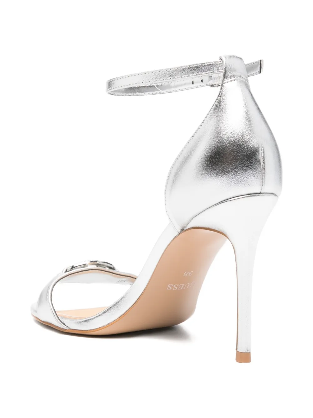 GUESS USA open-toe leather sandals Grijs
