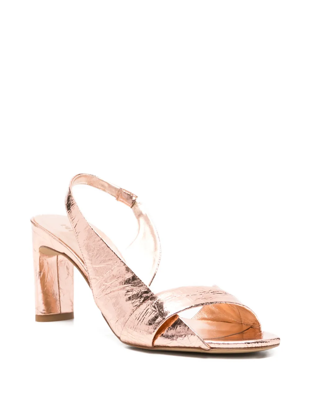 Del Carlo metallic-effect slingback sandals Roze