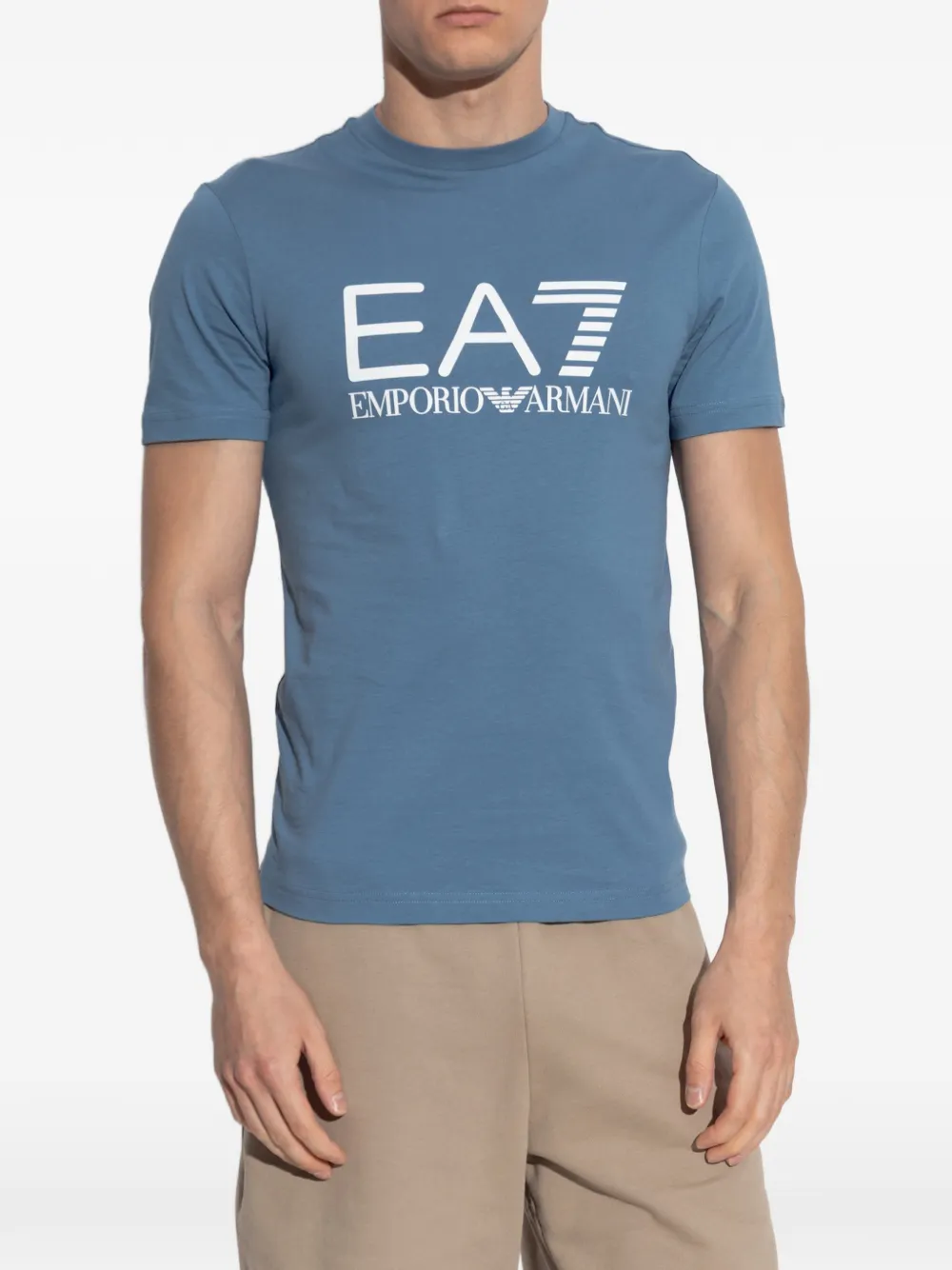 Ea7 Emporio Armani T-shirt met logoprint Blauw