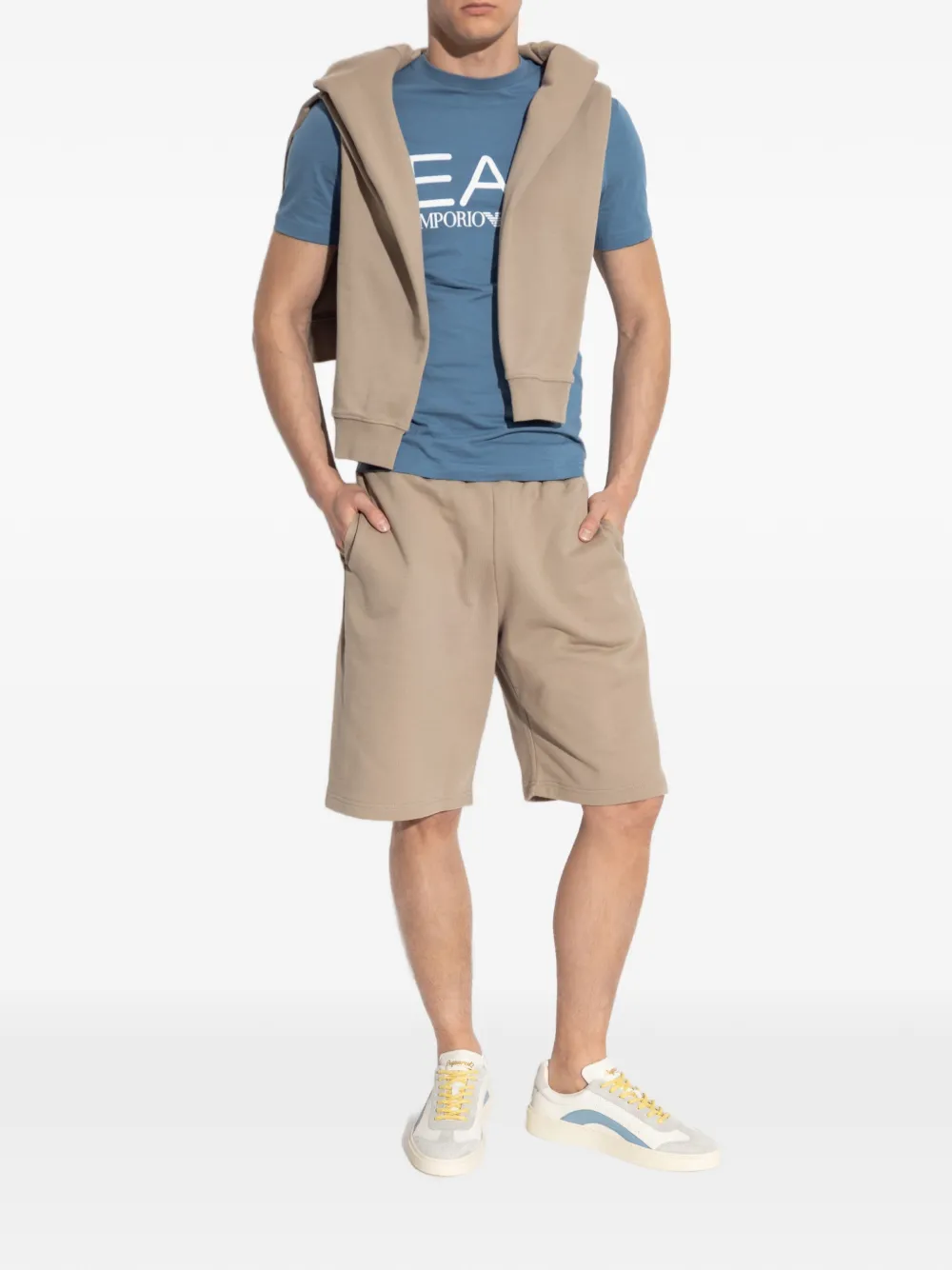 Ea7 Emporio Armani T-shirt met logoprint Blauw