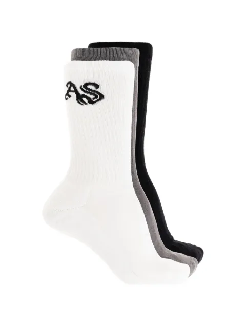 AllSaints Gothic ribbed cotton socks (set of three)