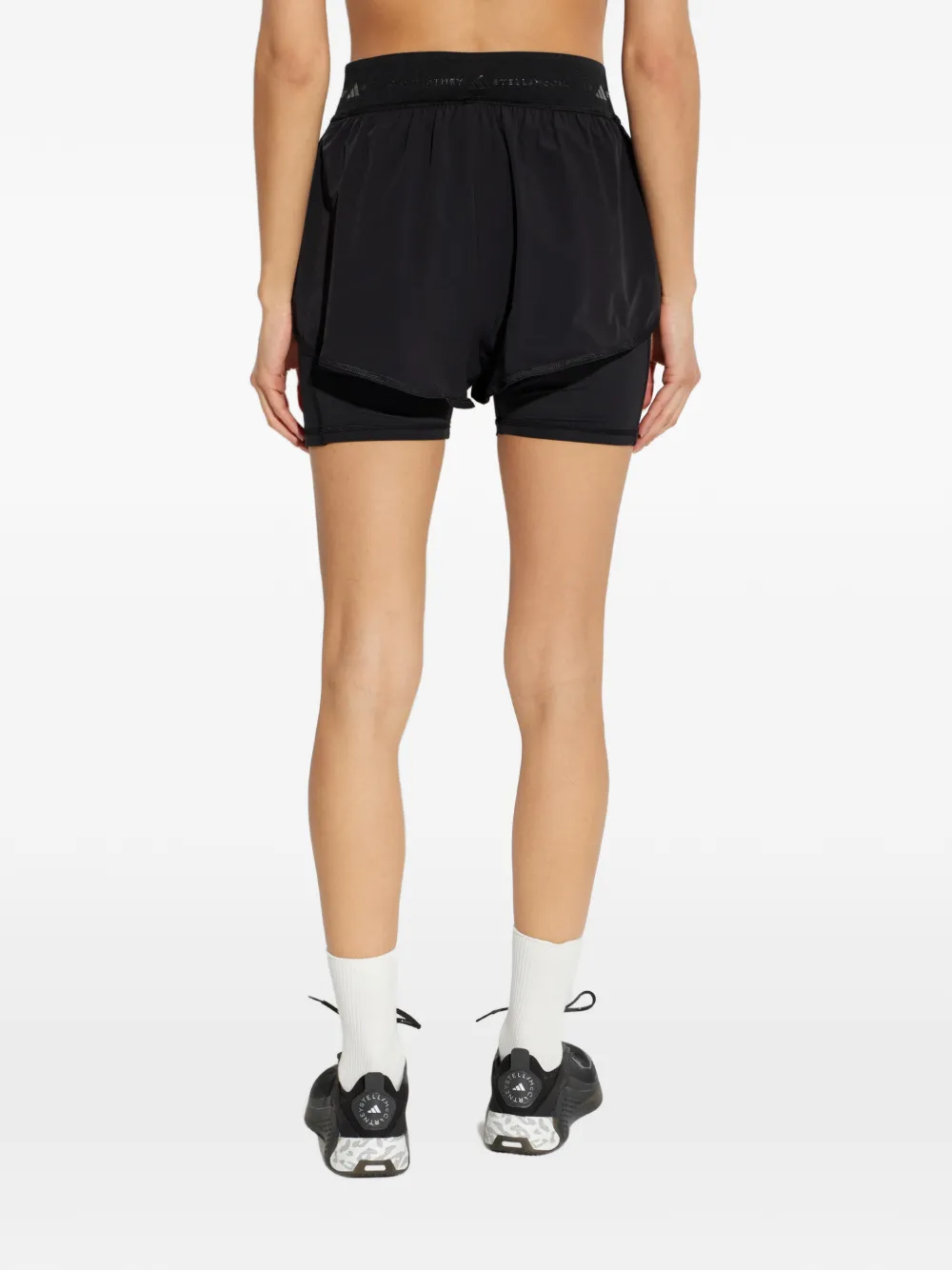 adidas by Stella McCartney Trainingsshorts met logoprint Zwart