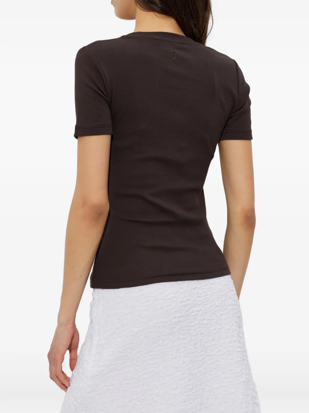 SAMSOE Saalexis geribbeld T-shirt Bruin