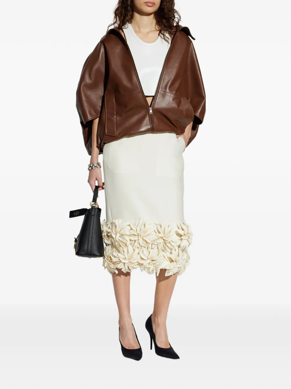 Balenciaga Rok verfraaid met bloemen Wit