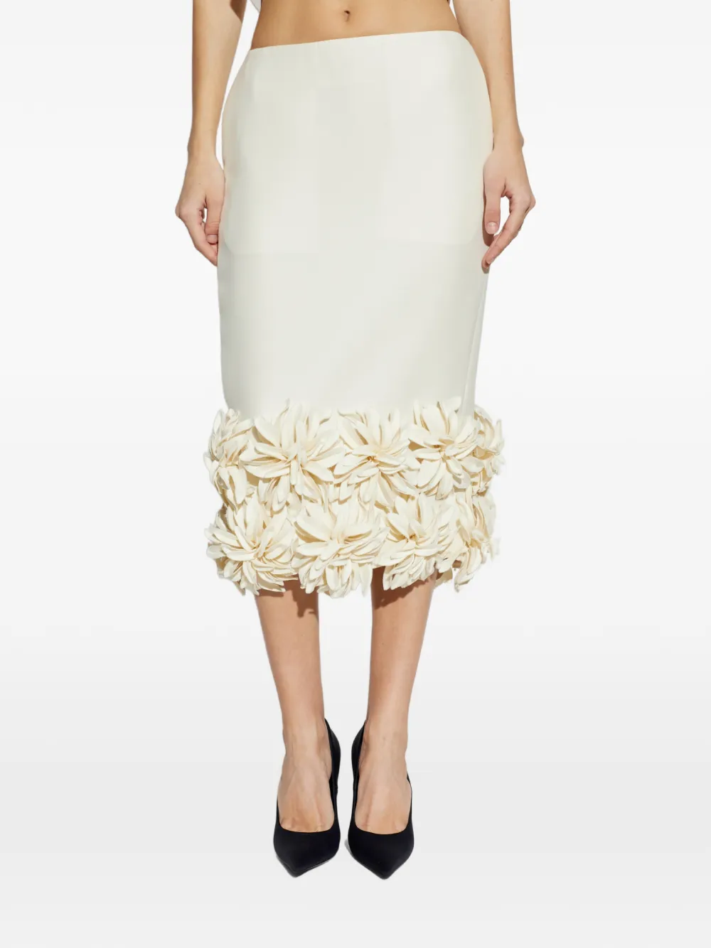 Balenciaga Rok verfraaid met bloemen Wit