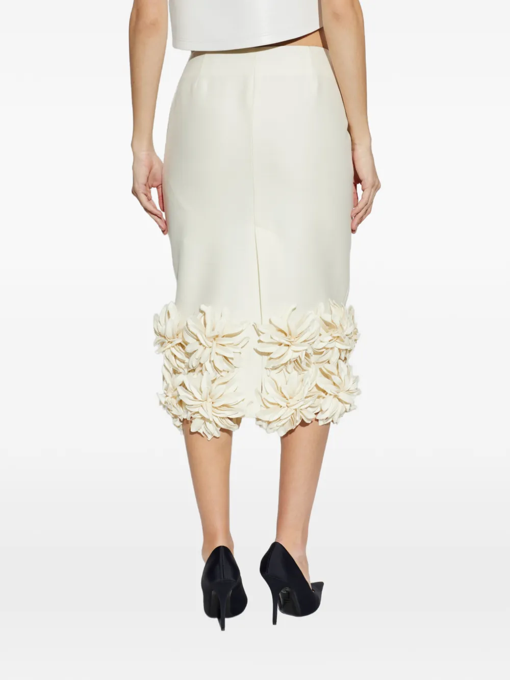 Balenciaga Rok verfraaid met bloemen Wit